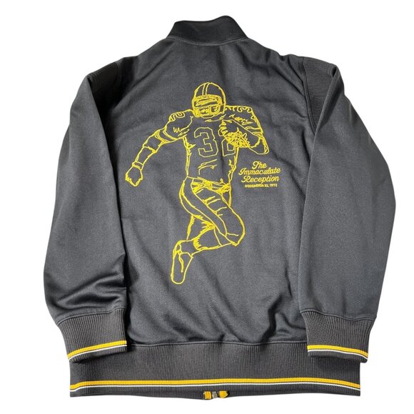 Vintage Reebok Mens Black Pittsburgh Steelers NFL Full Zip Jacket Size Medium - Picture 6 of 16